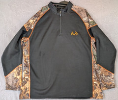 Realtree Sweatshirt Mens 2XL CAMO 100% Polyester 1/4 Zip Pull Over Outdoor