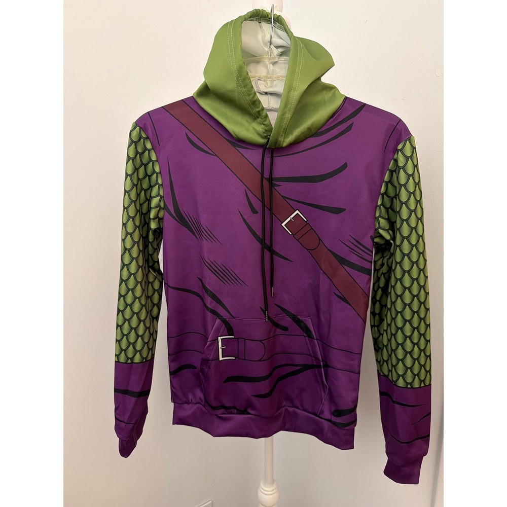 Marvel Green Goblin Cosplay Hoodie Purple Green Scale Cosplay Costume