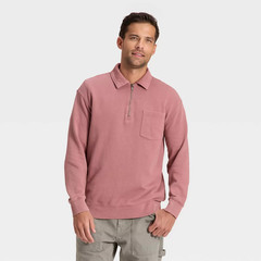 Goodfellow The Vintage Collection 1/4 Zip Berry Pink Sweatshirt — Men’s Large