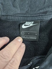 Nike All Over Print Spell Out Hoodie Men L Black White Drawstring Pouch Pocket