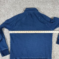 Lucky Brand Sweatshirt Mens M True Indigo Henley Pocket Long Sleeve Pullover