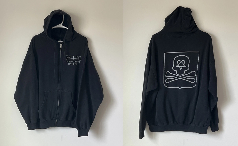 HIM Heartagram Memoriam Tour Hoodie Zip Black Full Size S-5XL