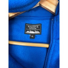 Massive Outdoor XL Aztec Southwestern Fleece Hooded Pullover Blue Multicolor