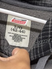 VTG Dickies Hoodie Men’s Large Grey Thermal Lined Relaxed Full Zip Workwear Y2K