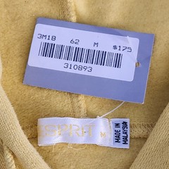 ESPRIT Men’s Pullover HOODIE MEDIUM Color Yellow NWT *FREE SHIP**
