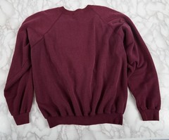 Vintage 80s Hanes Blank Crewneck Sweatshirt Adult XXL Plum Purple Raglan USA