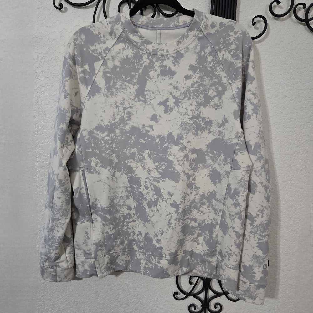Lululemon City Sweat Crew Sweatshirt Bone Grey Camo Medium