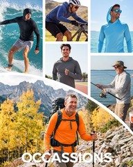 Tacvasen UPF50+ Mens Sun Skin Protection T-Shirts Outdoor Fishing Casual Hoodies