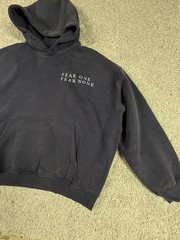 NWOT Streetwear Hoodie Fear One Fear None Premium Heavyweight Size Large Navy