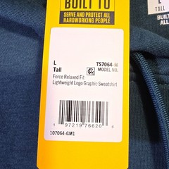 Carhartt Fast Dry Hoodie Large tall Mens Blue Lightweight Sweatshirt Relaxed NWT
