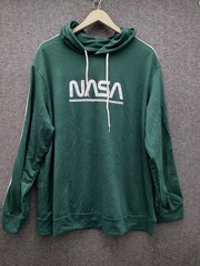 Shein Adult Unisex Nasa Print Hoodie Sweatshirt Color Green Size 3XL