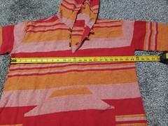 Authentic Made in India Colorful Red & Orange Hooded Shirt Wooden Buttons