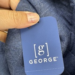 George Reversible 1/4 Snap Quilted Sweatshirt Mens Big Size 5XL 62-64 Blue NWT