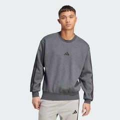 adidas Essentials 3-Stripes Fleece Sweatshirt Grey