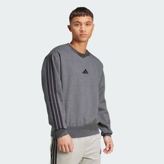 adidas Essentials 3-Stripes Fleece Sweatshirt Grey
