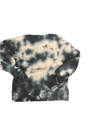 Zine Hoodie Men’s Medium Blue White Black Cloud Tie Dye Pullover Sweatshirt