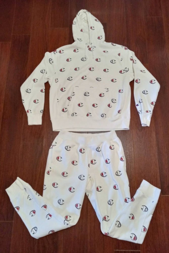 VTG Champion Reverse Weave Track Sweat Suit Size XL-L See Description All Over