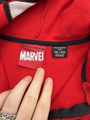 Marvel Spider-Man Full Zip Mask Hoodie Mad Engine Red Blue Web Mens 2XL RARE