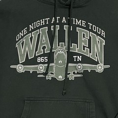 Morgan Wallen Concert Sweatshirt Hoodie Sz Medium Green One Night At A Time Tour