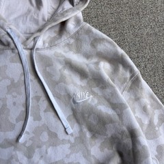 Nike Hoodie Mens XL White Camo Club Fleece Pullover Sweatshirt Camouflage Logo