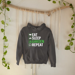 Eat Sleep Garden Repeat Hoodie Home Gardener Plants Trees Nurseries Novelty