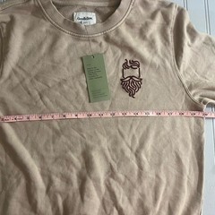 Goodfellow Crewneck Sweatshirt Mens Small Taupe Embroidered Logo Pullover NWT