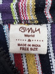 Hoodie One Size Multicolor Woven Drug Rug Zip Jacket Unisex Pockets Mua World
