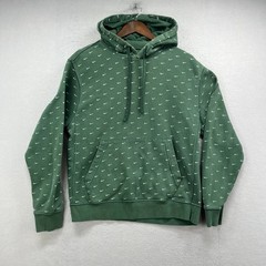 Nike Hoodie Mens S Green All Over Swoosh Print Fleece Sportswear Sweatshirt