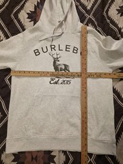 Burlebo Whitetail Deer Fleece Pullover Hoodie Heather Oatmeal Men’s Size Medium
