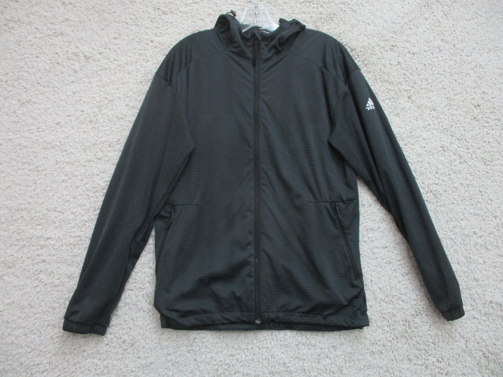 Adidas Sweater Small Adult Black Full Zip Pockets Hoodie Stretch Modern Mens S
