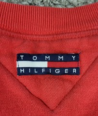 Vintage Tommy Hilfiger Sweatshirt Men’s Size Large Red Crewneck Pullover 90s