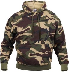 Camo Hoodie Pullover Hooded Sweatshirt Woodland Camouflage Army Fatigues Sweat