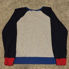 United Colors Of Benetton Blue / Gray / Navy Blue Crewneck Sweatshirt Medium VTG