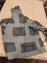 Moes Guns 3XL. T Block Pullover With Choc Chip Lines Hood. No Size Tag