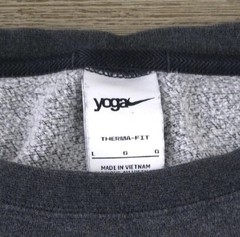 Nike Yoga Therma-FIT Essential Fleece Crewneck Sweatshirt Mens LG Charcoal Gray