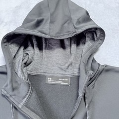 Black Under Armour Full Zip Up Hoodie Sz XL, Front Pockets, Hood String