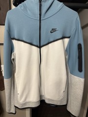 Nike Sportswear Tech Fleece Hoodie Cerulean Blue/White/Grey Mens Sz M CU4489-424