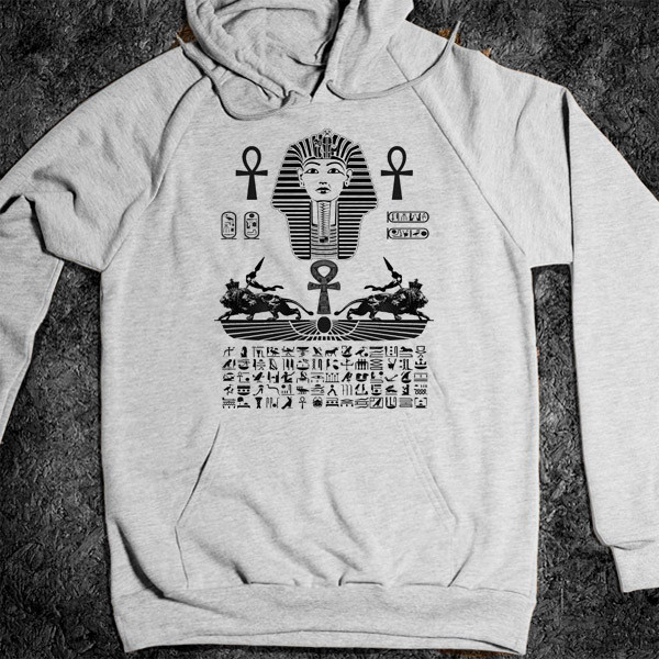 Egyptian Hieroglyphics Hoodie Pharaoh King Tut Nefertiti Egypt Eye Of Horus III