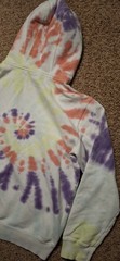The Goat USA Adult Medium White Tie Dye Hoodie Long Sleeve Cotton Polyester M