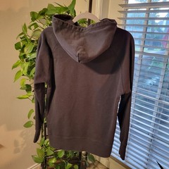 STANLEY Size Medium Black Heavyweight Pullover Hoodie Green Logo Pocket