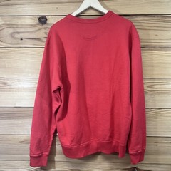 Champion Sweatshirt Large Red Basic Spellout Logo GF88H Cotton Blend Crew B85