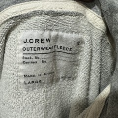 J.Crew Outerwear Fleece Hoodie Gray Deck Hook Heavyweight Sweater Size Large