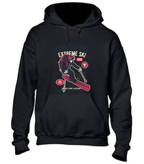 ADRENALINE EXTREME SKI HOODY HOODIE SKIING DESIGN COOL HOLIDAY CLOTHING GIFT TOP
