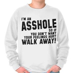 Dont Want Feelings Hurt Walk Away Funny Rude Adult Long Sleeve Crew Sweatshirt
