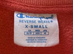 Champion Reverse Weave Solid Crew Neck Pullover Sweatshirt Unisex Coral Sz XS