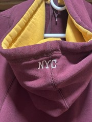 Triple Five Soul 555 Hoodie VTG Y2K Mens XL Burgundy Yellow T5S NYC Baggy Stitch