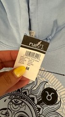 Rue21 Hoodie Unisex Cotton Manifistation Fleece Blue Sweatshirt 0007150 0041
