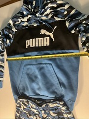 Puma Blue Black White Camo Hoodie & Pants Size Large & S Unisex Sweat Suit