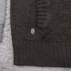 Triple Five Soul Mens Large Henley Knit Hoodie Pullover Sweatshirt Gray