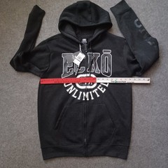 Ecko Unltd Hoodie Mens Medium Gray Full Zip Sweatshirt Logo Front Sleeve NWT